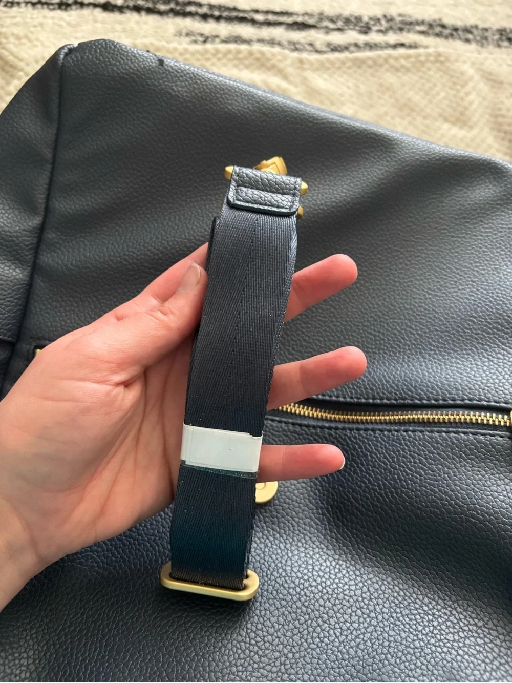Freshly Picked Navy Baby Backpack with Gold Hardware